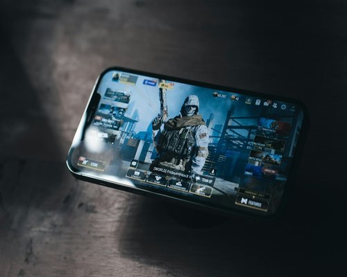 Smartphone rendering a fictional game environment for hardware testing purposes
